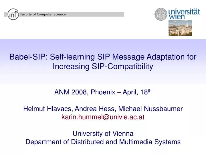 babel sip self learning sip message adaptation for increasing sip compatibility