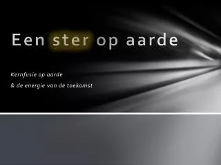 een ster op aarde