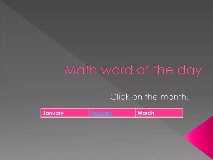 math word of the day