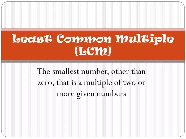 least common multiple lcm