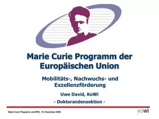 marie curie programm der europ ischen union