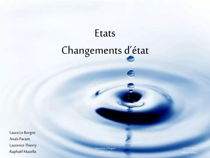 etats changements d tat