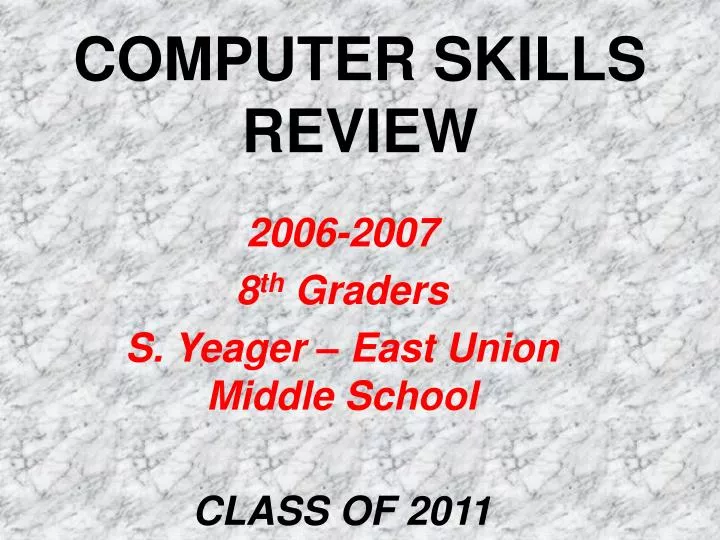 computer skills review