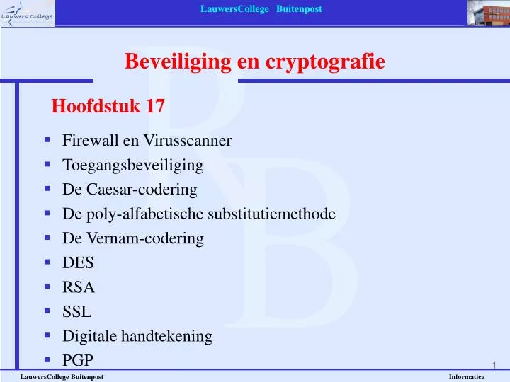 beveiliging en cryptografie