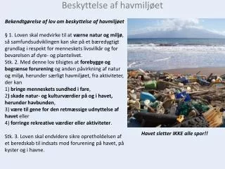 beskyttelse af havmilj et