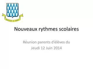 nouveaux rythmes scolaires