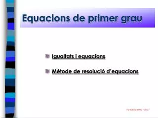 equacions de primer grau