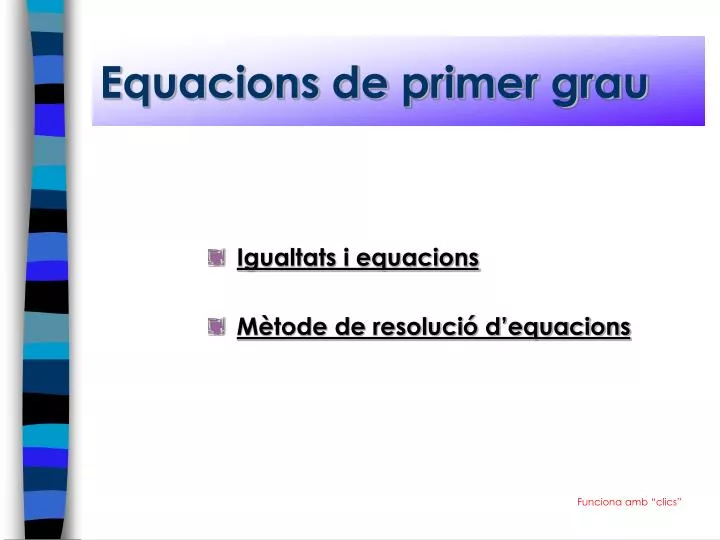 equacions de primer grau