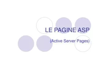 le pagine asp