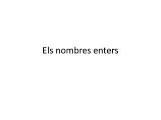 els nombres enters