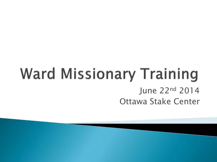 ward missionary training