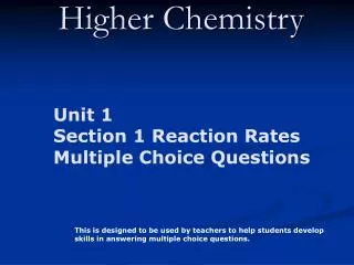 Higher Chemistry