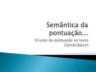 sem ntica da pontua o