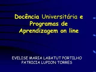 doc ncia universit ria e programas de aprendizagem on line