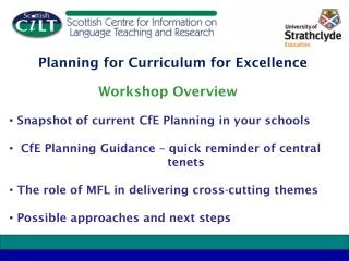 Planning for Curriculum for Excellence