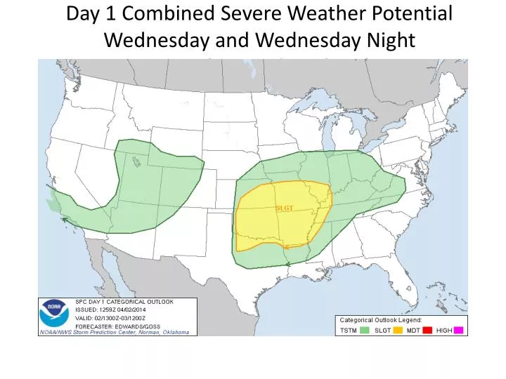day 1 combined severe weather potential wednesday and wednesday night tornado wind and hail