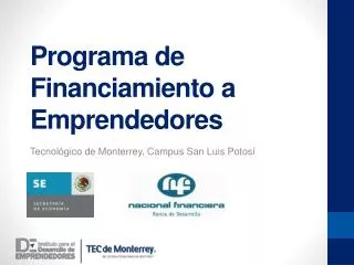 programa de financiamiento a emprendedores