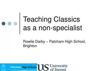 Teaching Classics as a non-specialist