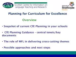 Planning for Curriculum for Excellence