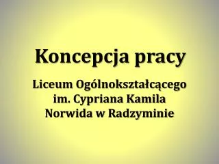 koncepcja pracy