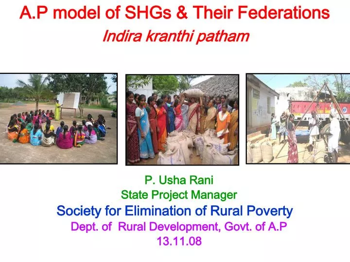 a p model of shgs their federations indira kranthi patham