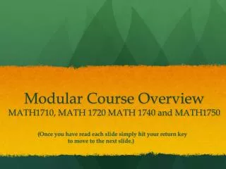 modular course overview math1710 math 1720 math 1740 and math1750