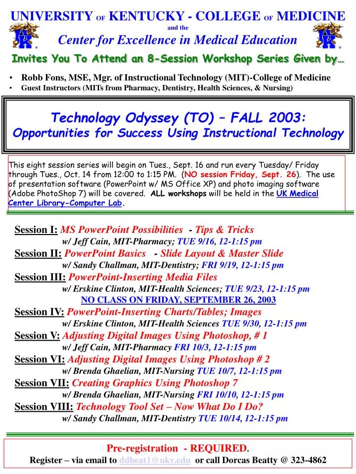 technology odyssey to fall 2003 opportunities for success using instructional technology