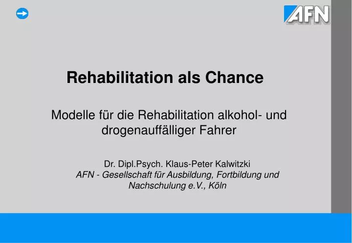 rehabilitation als chance