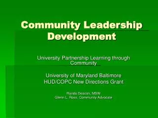 Community Leadership Development