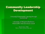 Community Leadership Development - slide 1
