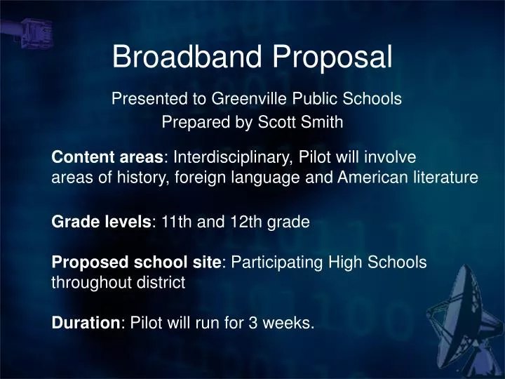 broadband proposal presented to greenville public schools prepared by scott smith