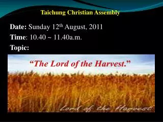 . Taichung Christian Assembly