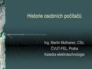 historie osobn ch po ta