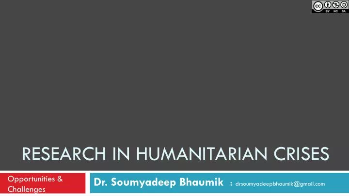 research in humanitarian crises