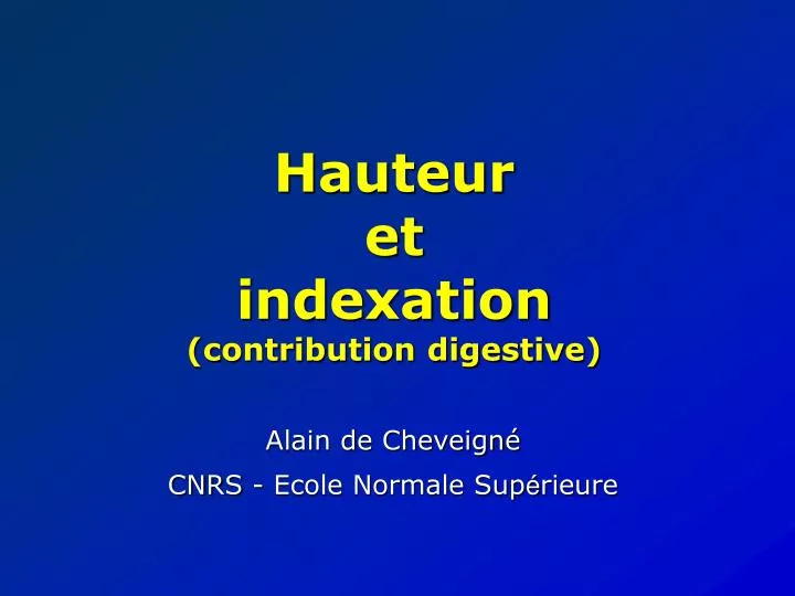 hauteur et indexation contribution digestive