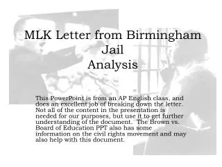 MLK Letter from Birmingham Jail Analysis