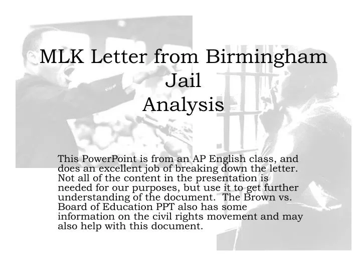 mlk letter from birmingham jail analysis