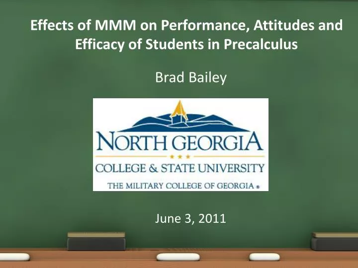 effects of mmm on performance attitudes and efficacy of students in precalculus