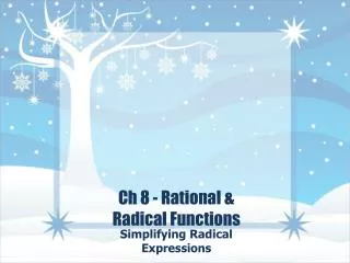 ch 8 rational radical functions