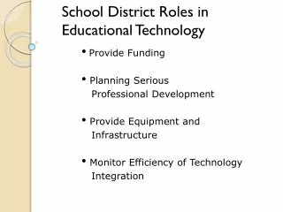 School District Roles in Educational Technology