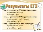 Результаты ЕГЭ - slide 1