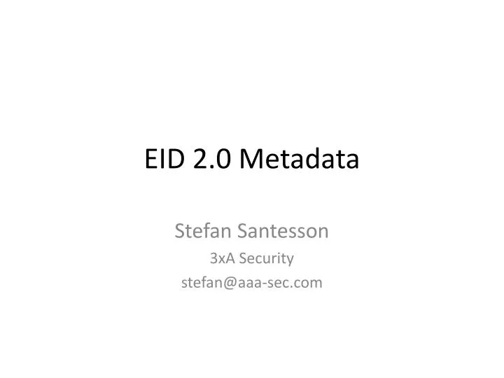 eid 2 0 metadata