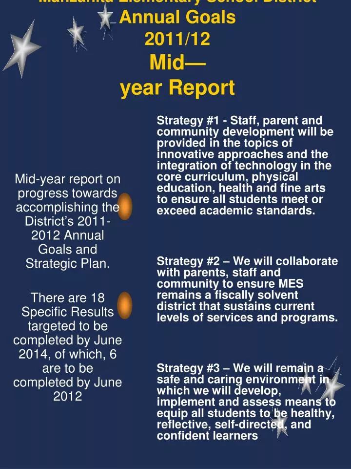 manzanita elementary school district annual goals 2011 12 mid year report