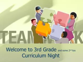 Welcome to 3rd Grade and some 2 nd too Curriculum Night