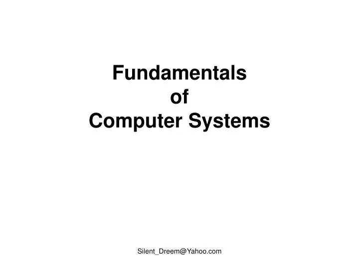 fundamentals of computer systems