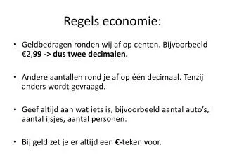 regels economie