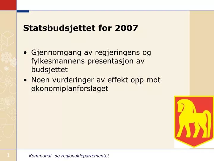 statsbudsjettet for 2007