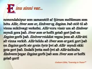 inu sinni var