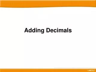 Adding Decimals