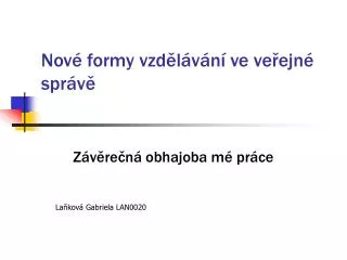 nov formy vzd l v n ve ve ejn spr v